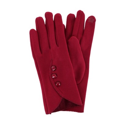 CTM Women's Faux Suede Fleece Lined Touchscreen Gloves