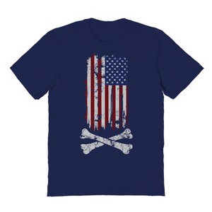 Rerun Island Men's Bone In The Usa Short Sleeve Graphic Cotton T-Shirt - 1 of 2