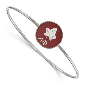 Black Bow Jewelry Sterling Silver Alpha Phi Greek Life Bangle Bracelet 7 Inch - 1 of 3