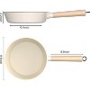 imarku Nonstick Frying Pans, Granite Frying Pan, 9.5 in Professional Cookware with Detachable Handles, Compatible with All Stovetops, PFOA Free, Cream - 2 of 4