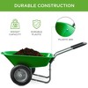 Best Choice Products Dual-Wheel Home Wheelbarrow Yard Garden Cart for Lawn, Construction - 3 of 4