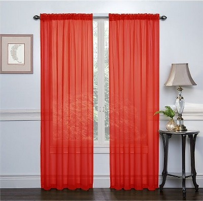 GoodGram 2 Pack Luxurious Voile Rod Pocket Sheer Window Curtain Panels