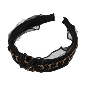 Unique Bargains Women's Fashion Metal Chain Knotted Headbands Gold Tone 1 Pc - 1 of 4
