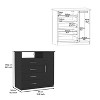 Okak 4-Drawer Dresser with 1 Door-Storage Cabinet&1 Shelf,Spacious Storage Dresser for Bedroom,Matte Black Finish  Dresser,Superior Top - 3 of 4