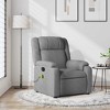 vidaXL Light Gray Massage Recliner Chair - Manual Recline, Fabric Upholstery, 6-Point Vibration Massage, Side Pocket, Sturdy Frame - 2 of 4