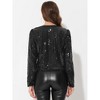 Allegra K Women's Long Sleeve Sparkly Sequin Crop Open Front Jackets - 4 of 4