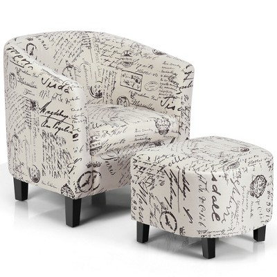 Black and 2024 white tub chair