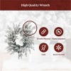 King of Christmas 24" Artificial Flocked Christmas Wreath, Queen Flock Xmas Wreaths for Front Door - 4 of 4