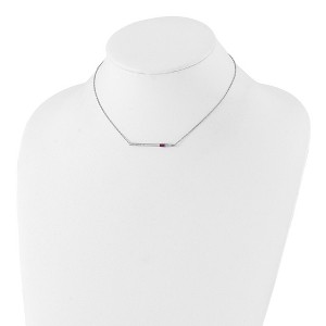Chisel Stainless Steel Preciosa Crystal and Red Glass Bar on a 15" Cable Chain Necklace with a 2.75" Ext. - 1 of 3