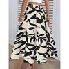 Women's Summer Casual Floral Print Maxi Skirt Elastic Waist A-Line Flowy Swing Elegant Office Long Skirt - 4 of 4