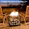 Tangkula Fireplace Firewood Rack, Heavy Duty Small Firewood Holder for Fireplace, 132 lbs Load Capacity, Decorative Log Rack Wood Holder - 3 of 4