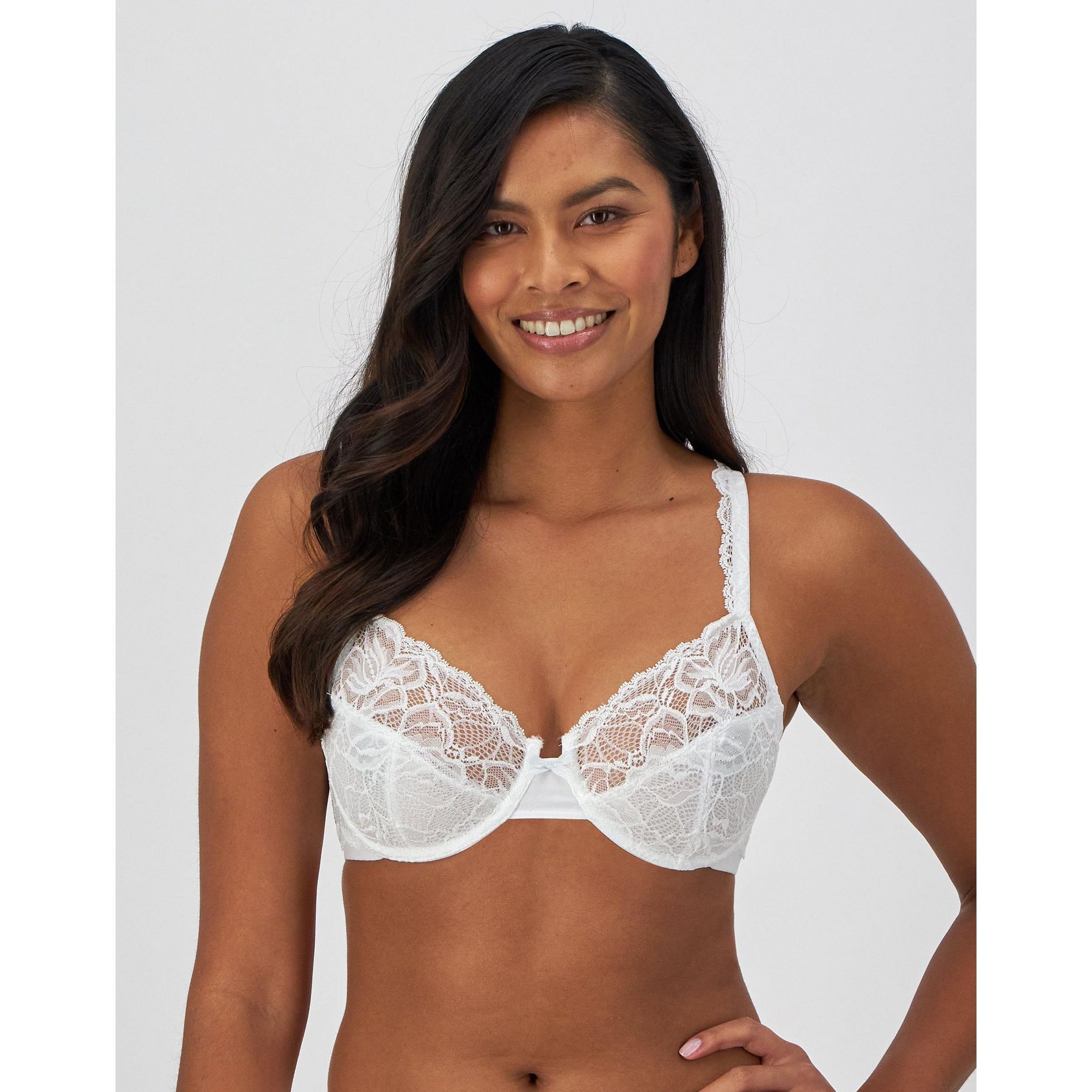 Bali Lace Desire Underwire Bra White 34B Women's