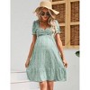 Clearlove Women's Chicken Heart Neck Short Sleeve Printed Comfortable Stylish Maternity Crop Dress - 2 of 4