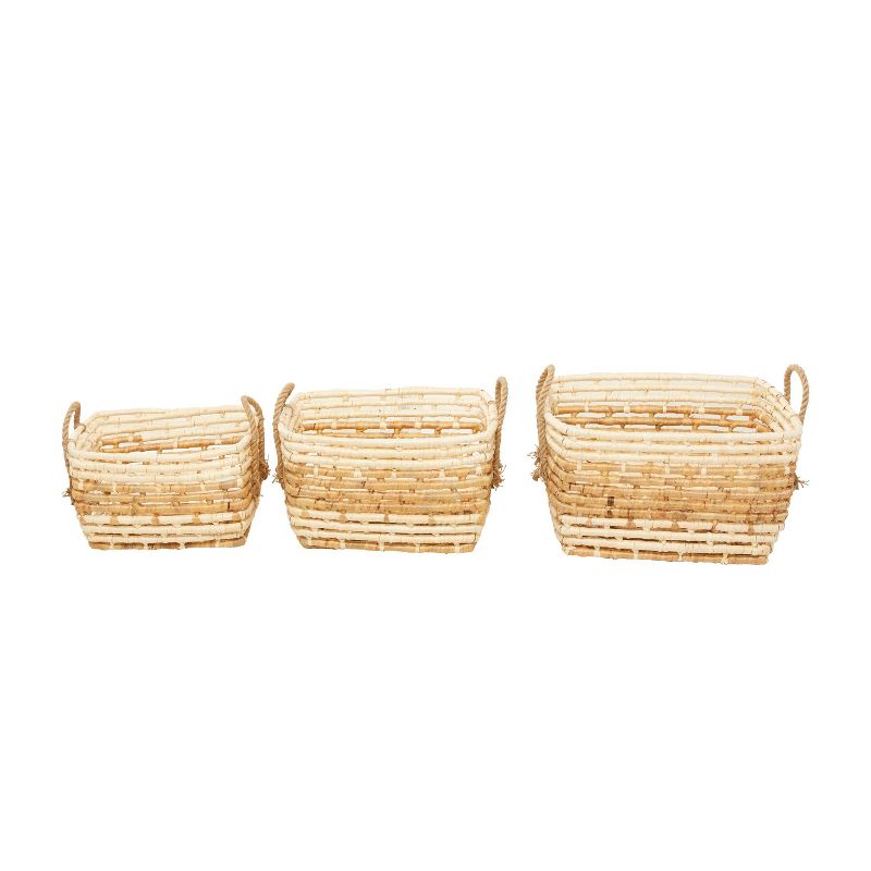 Set of 3 Contemporary Sea Grass Storage Baskets Brown - Olivia &#38; May, 3 of 9