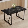 NicBex 55" Modern Rectangle  Dining Table,Kitchen Table with MDF Tabletop and Metal Legs for 4-6 Seaters,Black - 2 of 4