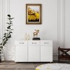 GlasFlength Decorative Storage Cabinets with three drawers and three shelves, for Living Room, Entryway, Kitchen, White, 33.7"*15.74"*32.08" - 3 of 4