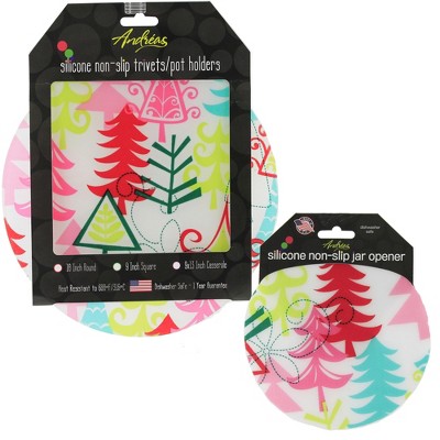 Tabletop 10.0" Whimsical Tree Silicone Pad Jar Opener Trivet Pot Holder Andrea  -  Trivets