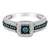 Silver Treated Blue Miracle-Set 1/2 Cttw Diamond Engagement Ring - 4 of 4