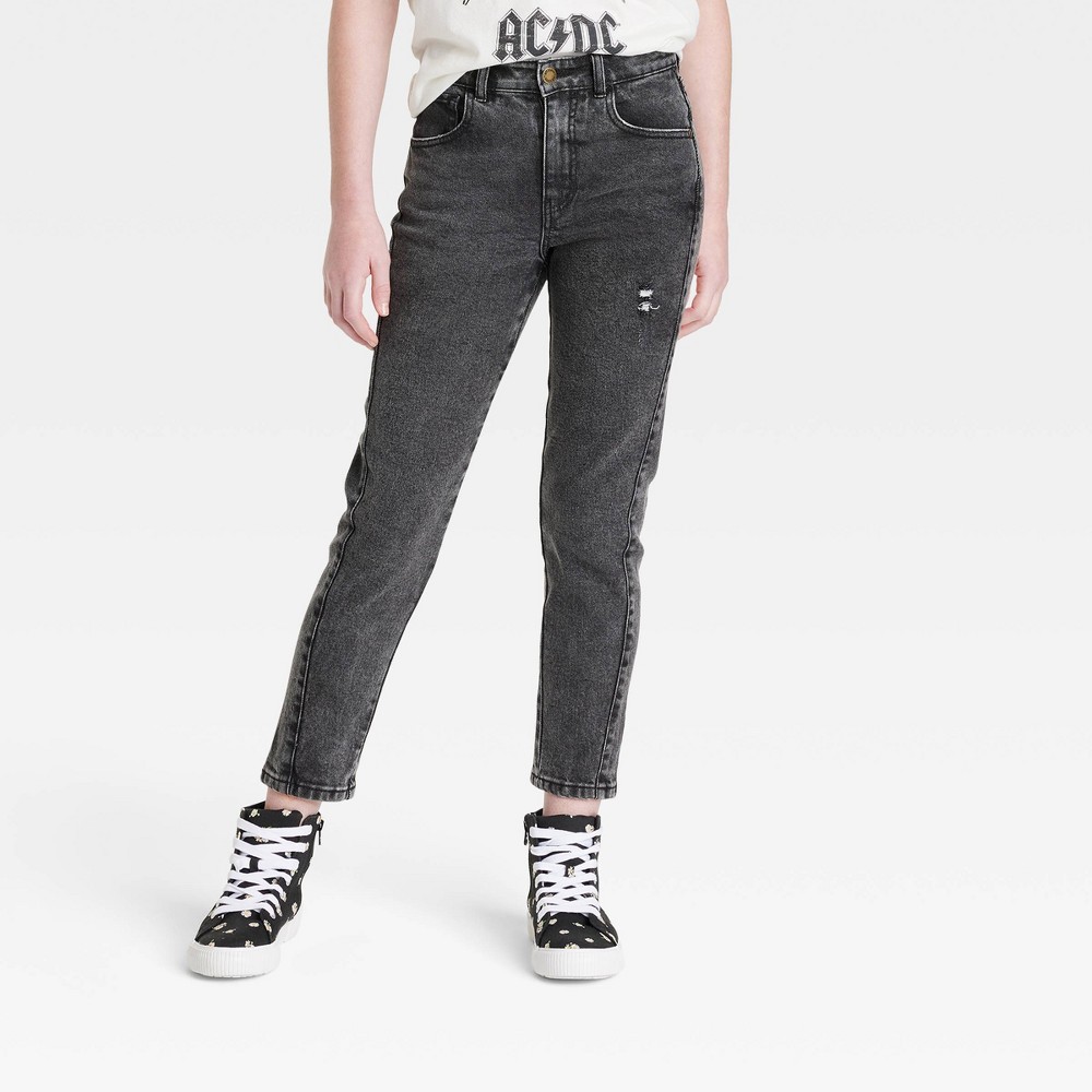 Girls' High-Rise Girlfriend Jeans - art class Black Wash 10