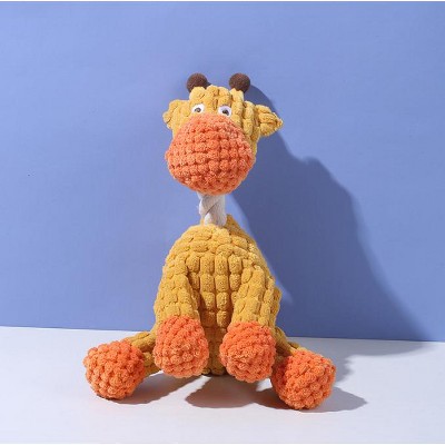 Mocamel Durable Chew Toy - Multi-Color Plush Animals with Textured Grip & Squeak for Dogs & Cats