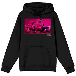 Squid Game Pink Soldiers Adult Black Graphic Hoodie - 1 of 3