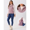 INSPIRE CHIC Women's Stand Collar Fully Lined Sleeveless Faux Fur Fluffy Zip Vest - 2 of 4