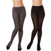 Memoi Women's 2 Pair Pack Rib/Solid Sweater Tights - 2 of 4
