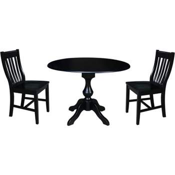 International Concepts 42 inches Round Top Pedestal Table with 2 Chairs