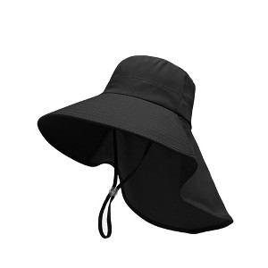 Anna-Kaci Women Ponytail Sun Hat Wide Brim Sun Hat with Flap Packable Adjustable Summer Beach Hat - 1 of 4