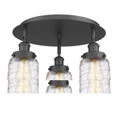 Bell - 3 Light Flush Mount In Art Deco Style-9.25 Inches Tall and 16.75 Inches Wide