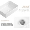 ChicFurnit Bathroom Sinks Rectangle Countertop Bathroom Sink Porcelain Ceramic Thin Edge Basin Vessel Sink for Bathrooms, White, 19.69"*13.39"*5.12" - 4 of 4