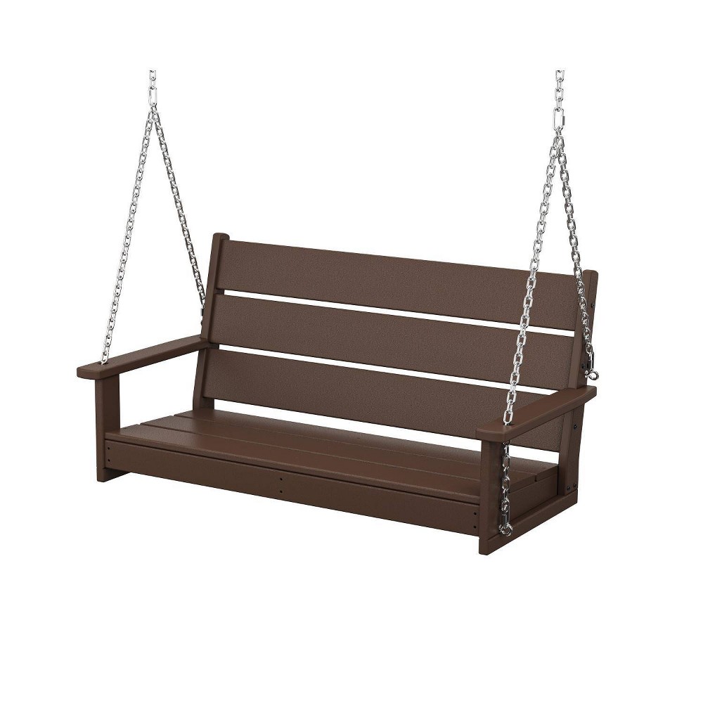 Photos - Garden Furniture POLYWOOD Lakeside Outdoor Patio Garden Swing Bench Mahogany: Durable, All