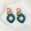 Women's Chainlink Drop Earrings - Teal Green - 2 of 4