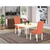 HomeStock 3-Piece Linen White Finish Solid Wood Top With Dropleaf Dining Table Set - 2 of 4