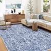 Vintage Soft Floral Print Area Rugs Machine Washable Throw Carpet for Home Office - 2 of 4