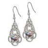 Chisel Stainless Steel Polished Filigree Imitation Abalone and Glass Dangle Earrings Shepherd Hook - 4 of 4