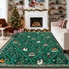 Christmas Rug Washable Rug for Living Room, Santa Reindeer Printed Carpet - 2 of 4