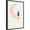 Amanti Art Cat Crescent Moon by Melloi Art Prints Framed Canvas Wall Art - 2 of 4