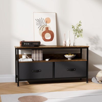 Stand with Drawers Shelves, Entertainment Center for 50 Inch TV,  Media Console Table with Storage, Small TV Stand Dresser for Bedroom Living Room