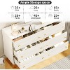 homfan 6 Drawers Dresser for Bedroom, 47.2" Wide Wood Rustic Chest of Drawers with Bar Handles, Vintage Design, Storage Dressers Organizer, White - 4 of 4