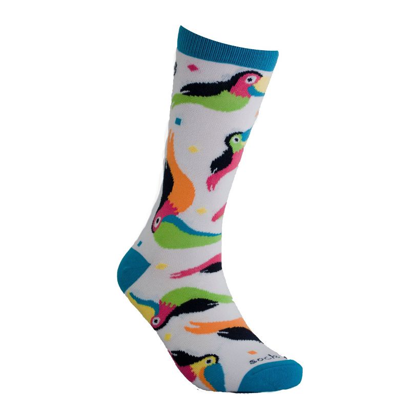 Colorful Toucan Pattern Socks for Tweens from the Sock Panda (Tween Sizes, Small), 4 of 6