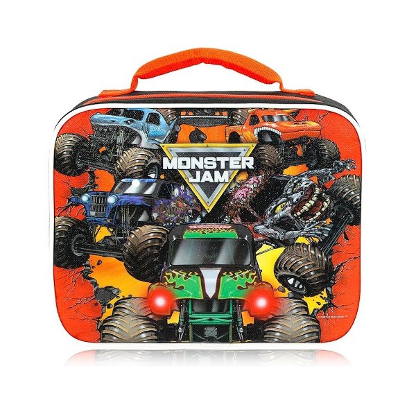 Mochila Monster Jam de 16 pulgadas para niños, Grave Digger, con bolsillo frontal y malla lateral, ligera 5