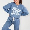Simply Sage Market S.W.Smiley You Are So Loved Lightweight Garment Dyed Sweatshirt - 2 of 4