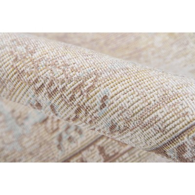 Ivory Medallion Braided Synthetic Runner Rug 2'7" x 8'