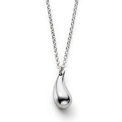 Hollywood Sensation Silver Teardrop Necklace for Women- Silver Pendant Necklace-"Amalie Teardrop 925 Sterling Silver Finished Necklace