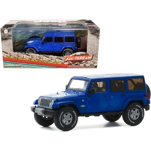 13 Jeep Wrangler Unlimited Freedom Edition True Blue All Terrain Series 1 43 Diecast Model Car By Greenlight Target