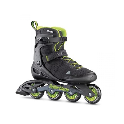 Rollerblade Men's Zetrablade Elite Performance Adjustable Secure Fit Inline Skates, Black & Lime Green