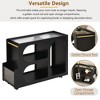 NicBex Mobile End Table with Lockable Wheels, Fluted Glass Side Tables Living Room, Narrow Coffee Table, Modern Nightstand with Golden Round Rod - 4 of 4