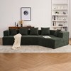129.5" Deep Seat Memory Foam Sectional Sofa, No Assembly, Chenille Fabric Sofa Couch with 5 Pillows, Removable Covers - 2 of 4