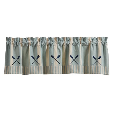 Park Designs River Runner Stripe Lined Paddles Valance 60” x 14”